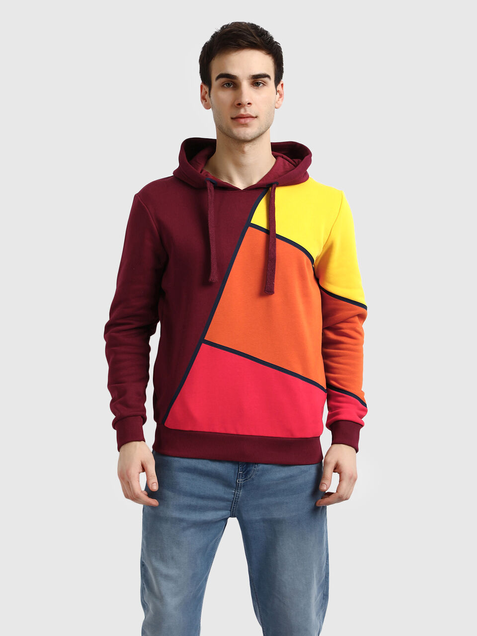 Biased Color Blocked Sweatshirt image number null