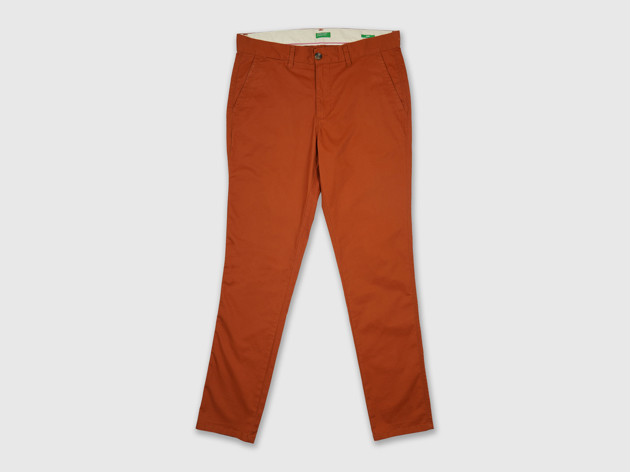 最高の Slim Fit Twill Trouser With Stretch - Orange | Benetton Clothing