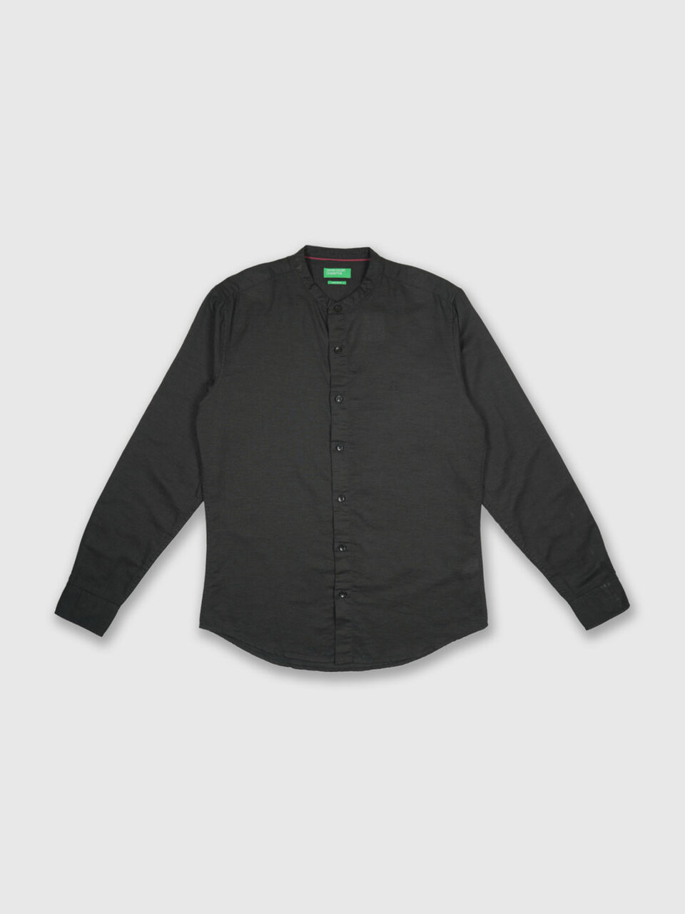Full Sleeve Linen Mandarin Collar Shirt image number 1