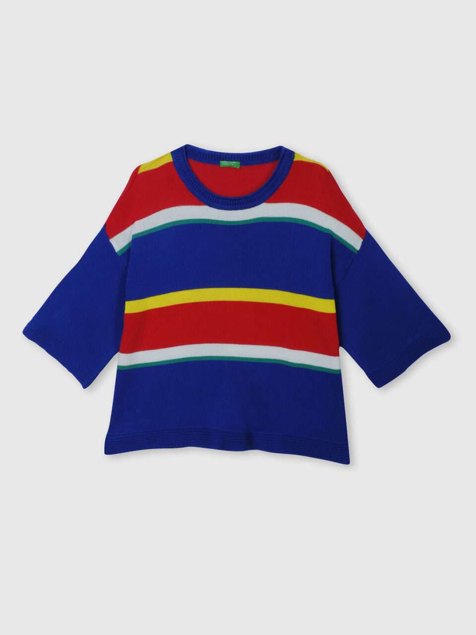 Stripe Tricot Sweater with Flared Sleeves image number 1