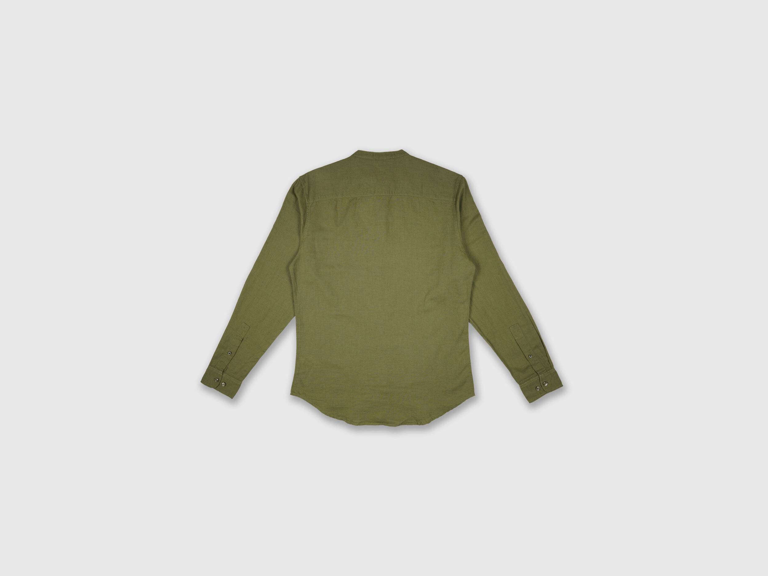 Linen Blend Shirt - Green | Benetton
