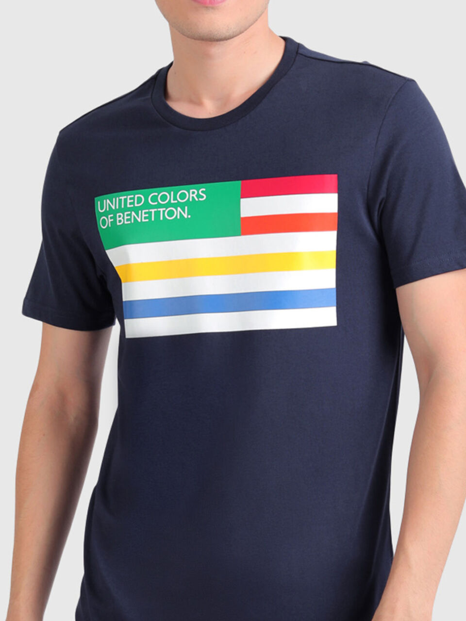 Pure Cotton Tee Shirt with Flag Print image number null