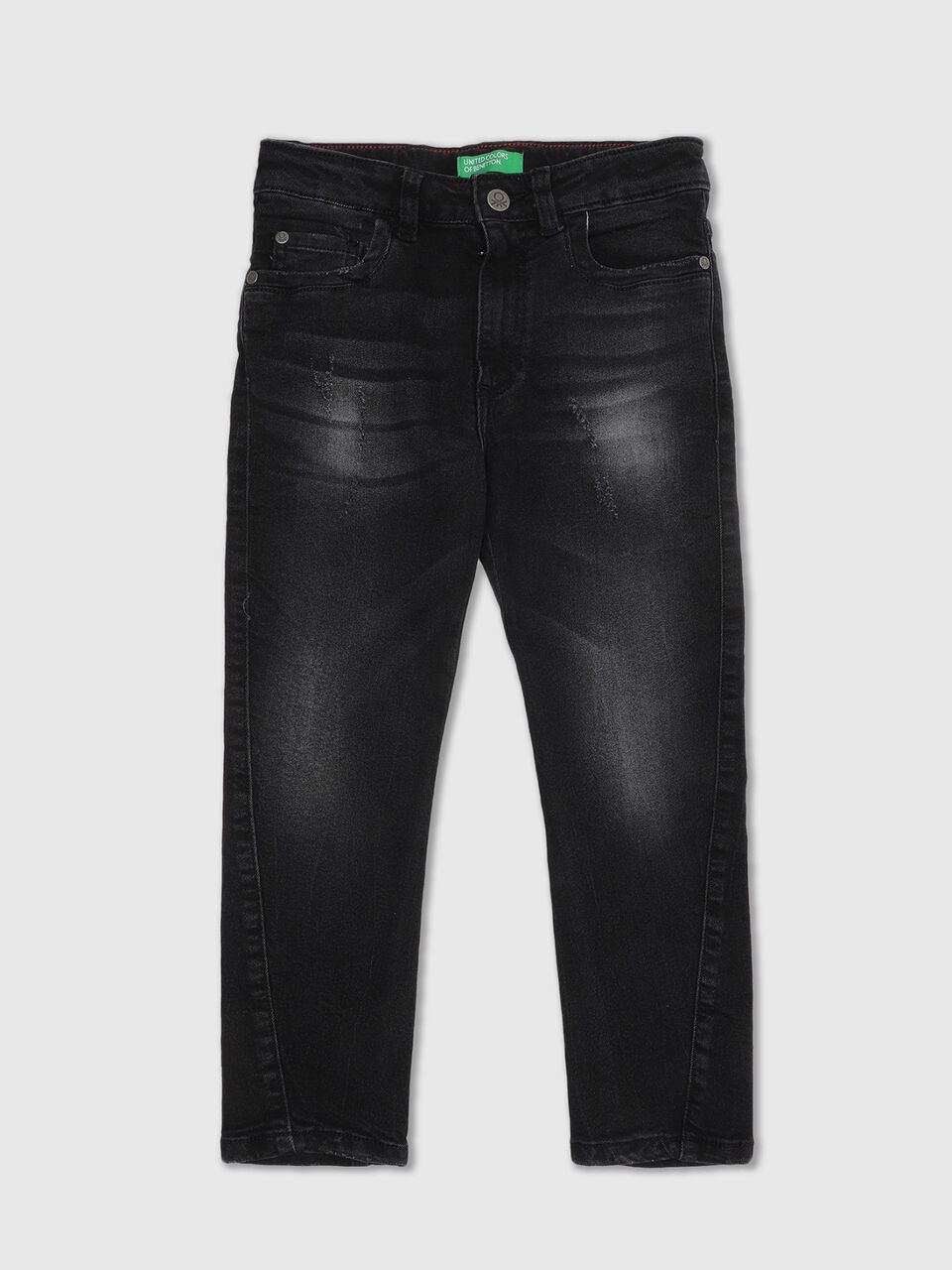 CARROT FIT GREY DENIM WT BENETTON PRINT image number 1