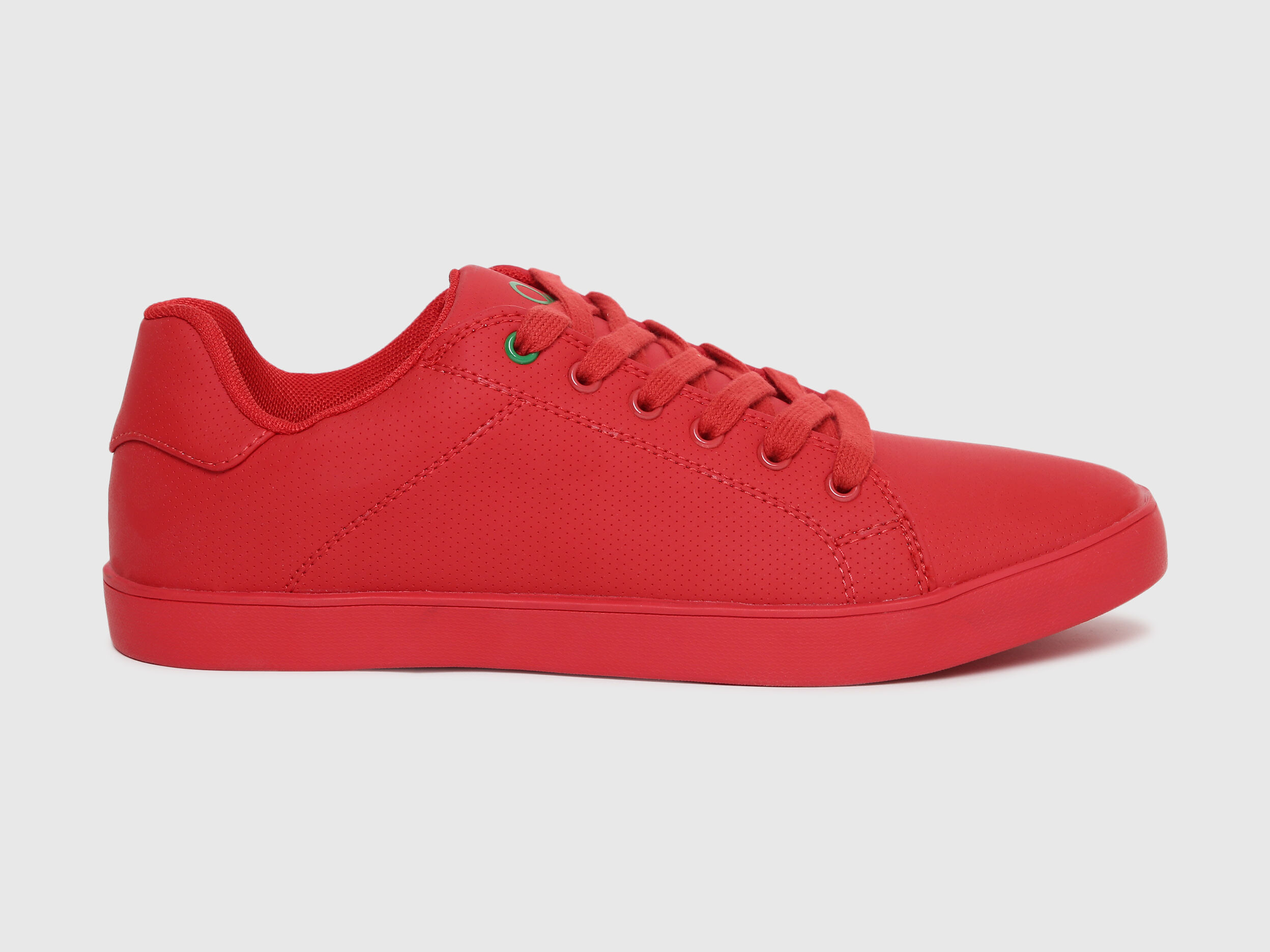 Benetton Red Leather Imitation Sneakers Red Benetton