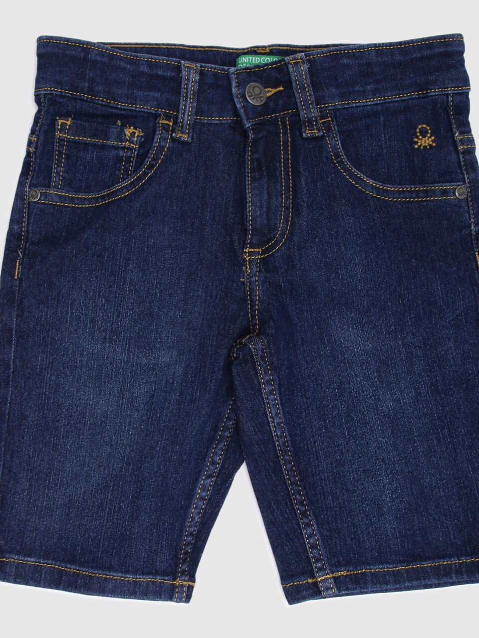 Low Rise Denim Shorts Navy- Solid image number 1