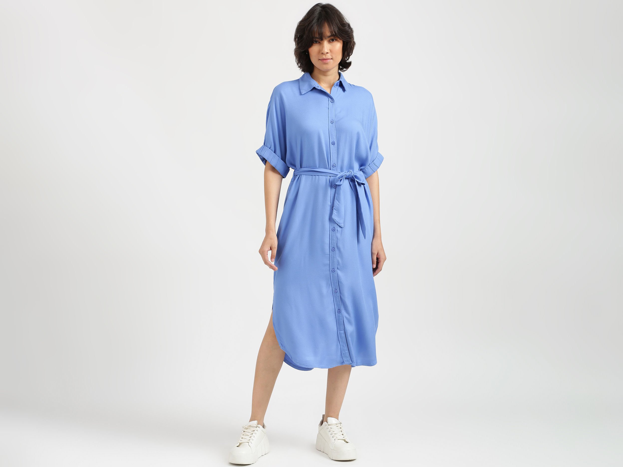 Women Blue Dress - Blue | Benetton