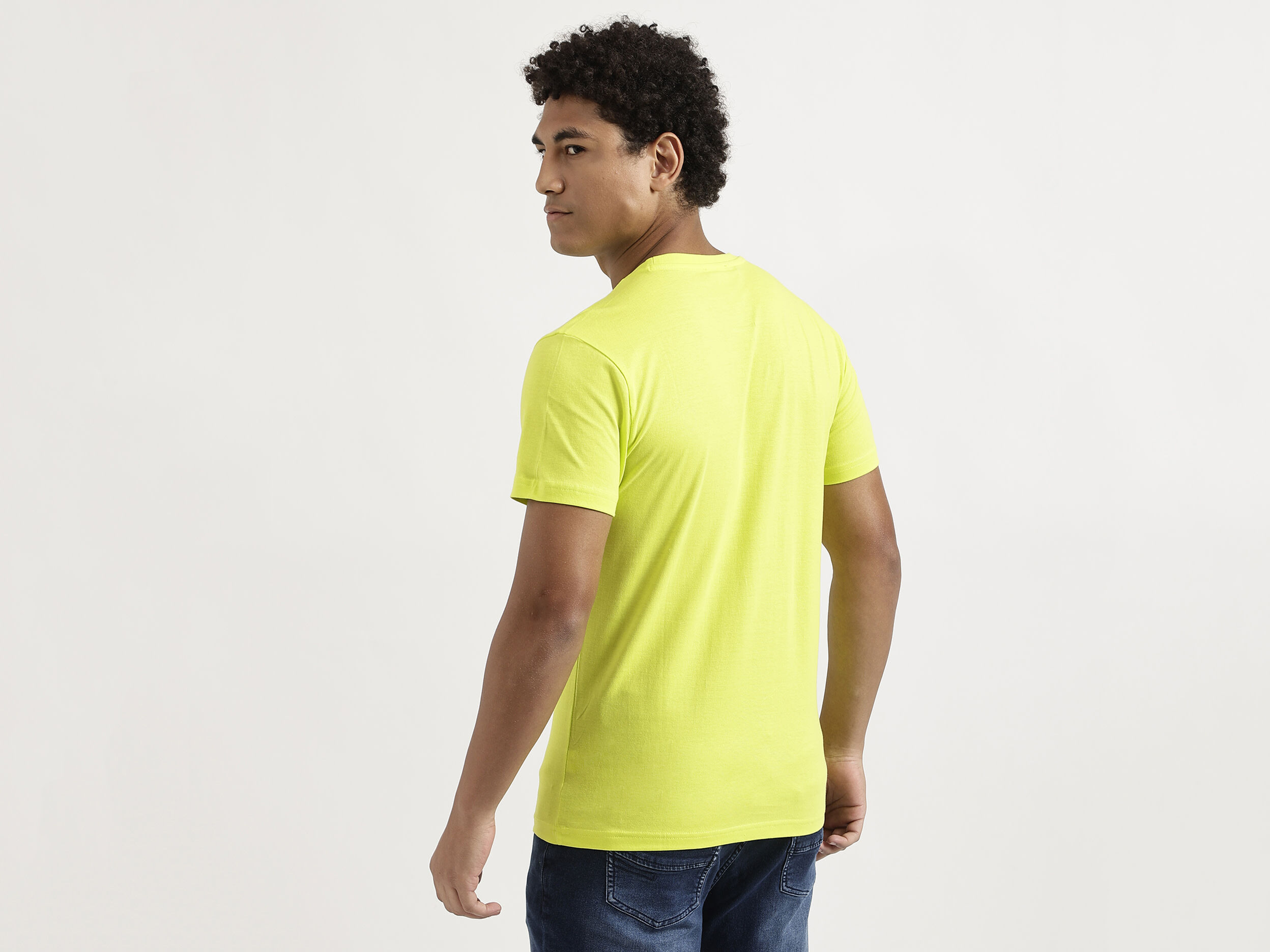 Mens Logo T Shirt - Yellow | Benetton