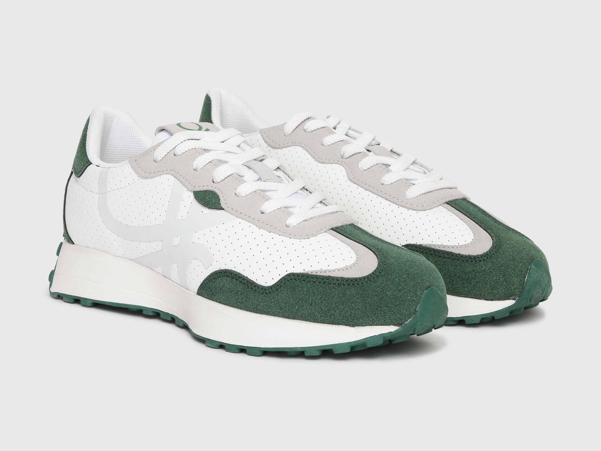 Benetton Men Classic Suede White Sneakers White Benetton