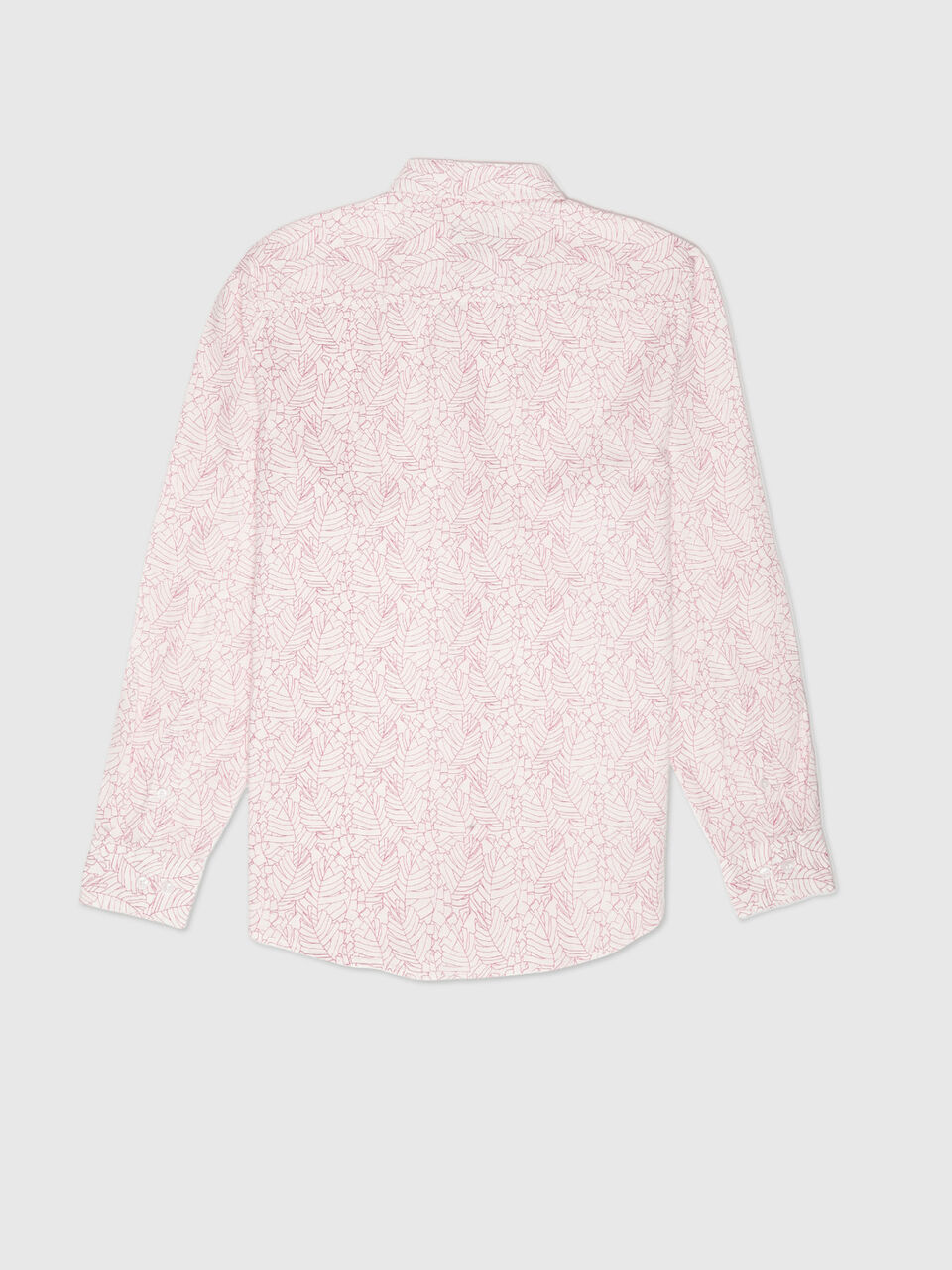 Full Sleeves Cotton Linen Leaf Print Shirt image number 2