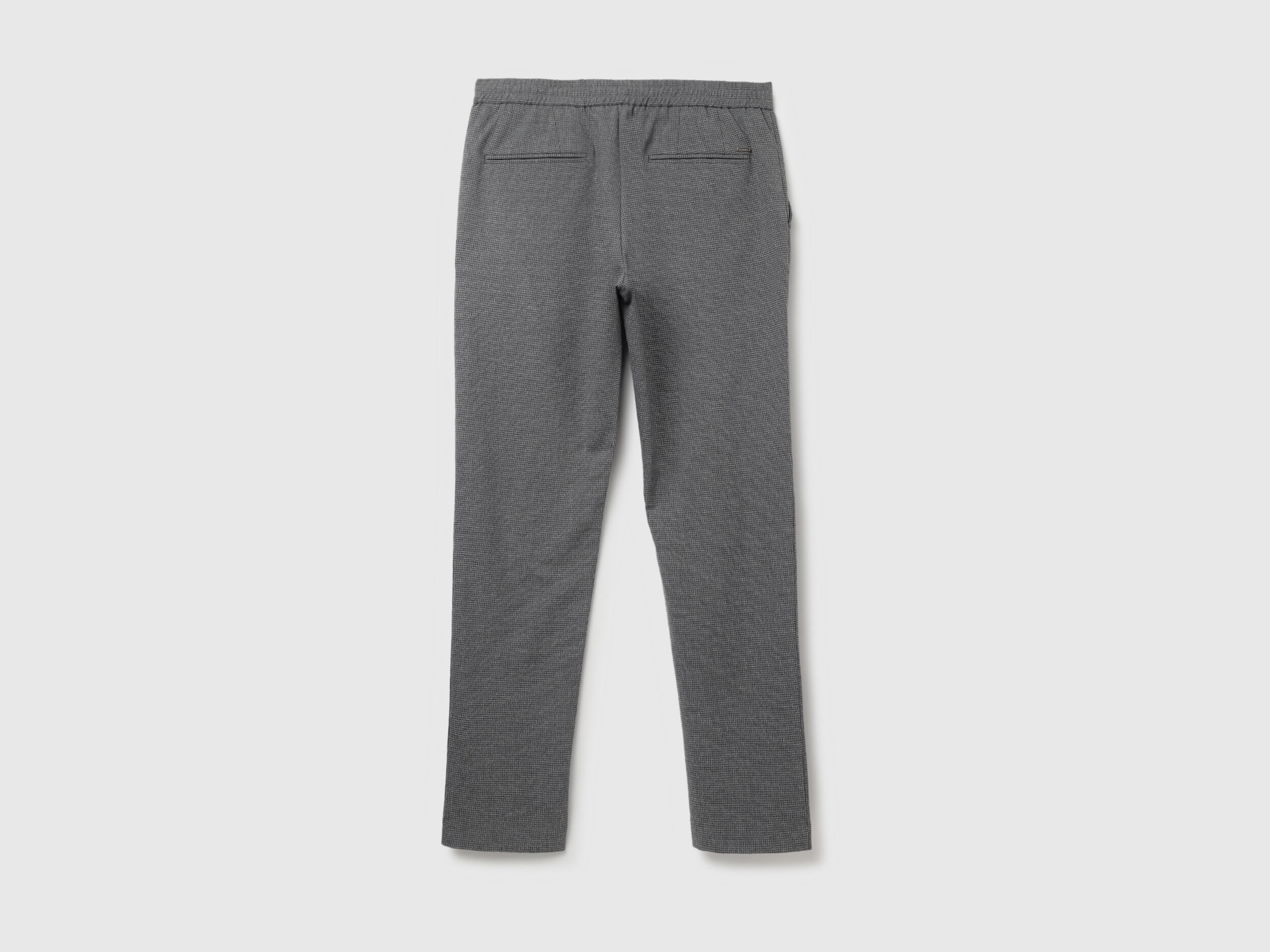 Men's Solid Relaxed Fit Trousers - Gray | Benetton