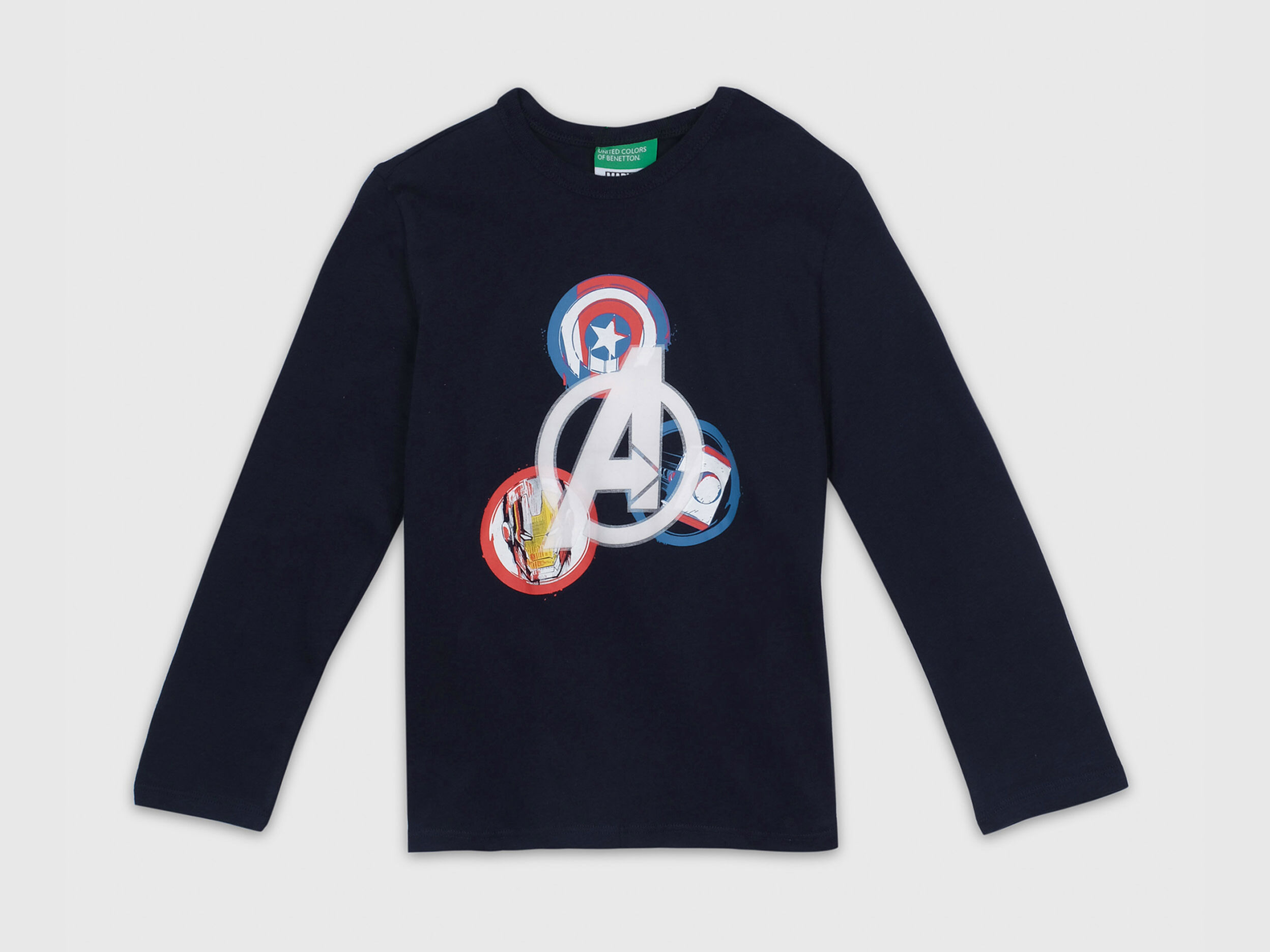 Marvel Light and Glow T Shirt with Long Sleeves Blue Benetton