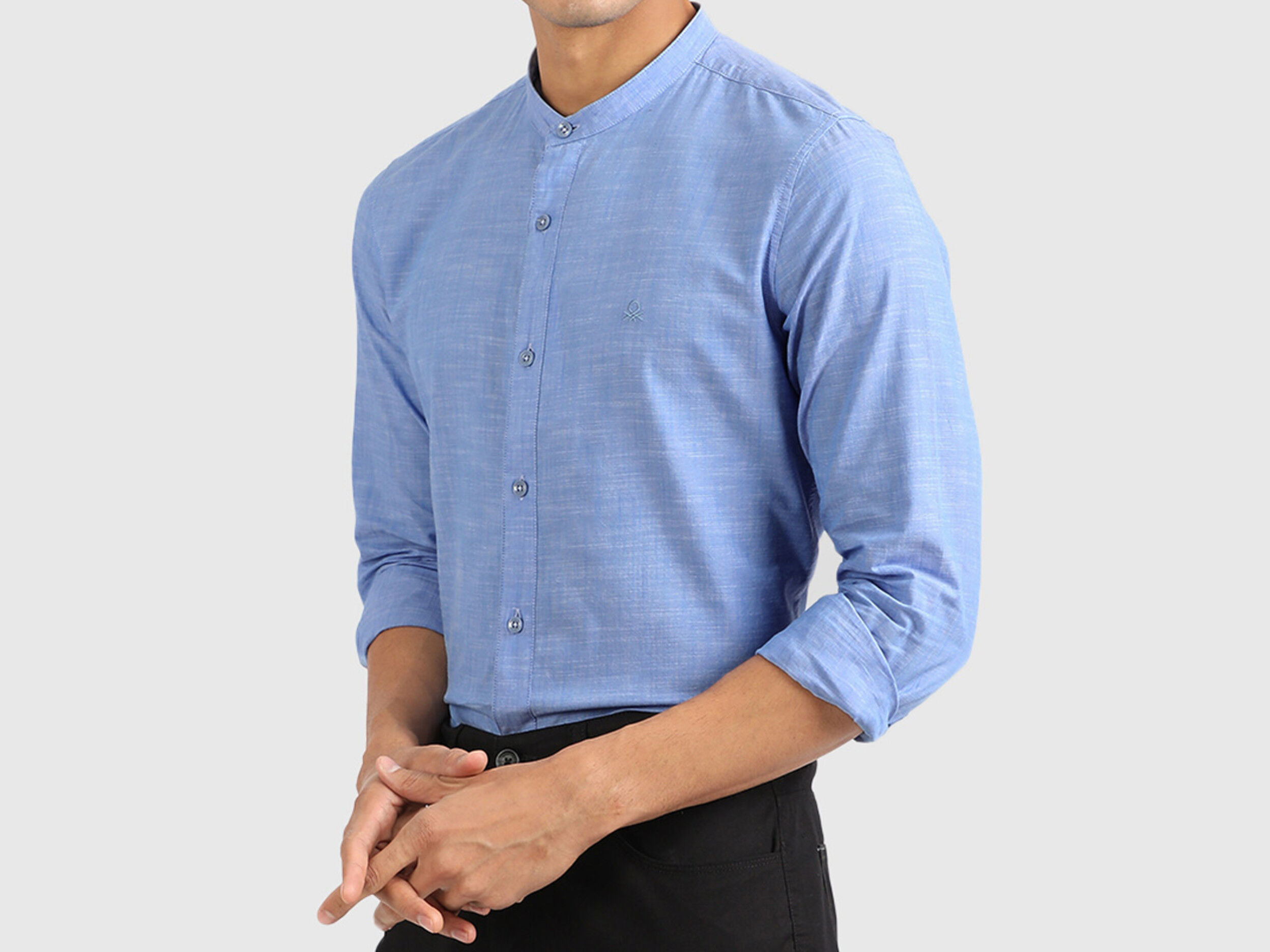 Mandarin collar shirt best sale