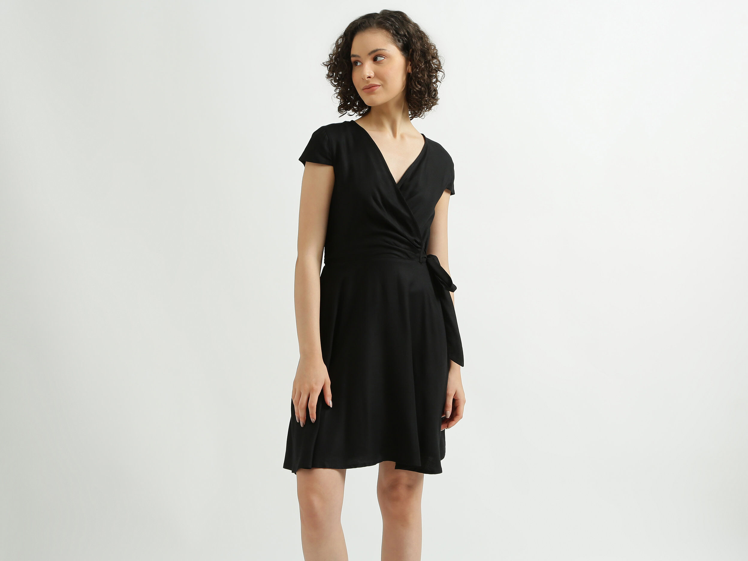 Black wrap dress target clearance