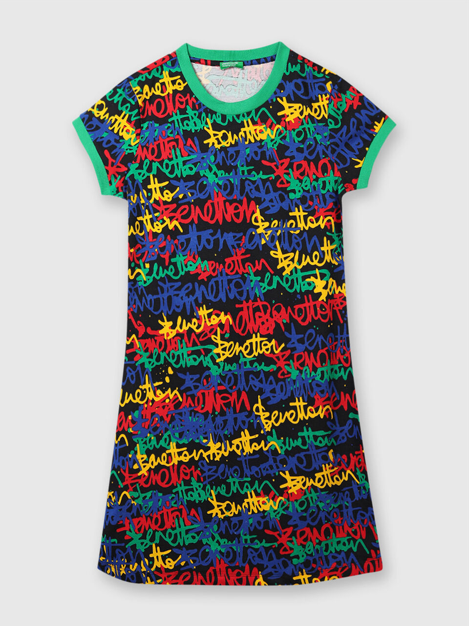 Pure Cotton Tee Shirt Dress with Graffiti Print image number 1