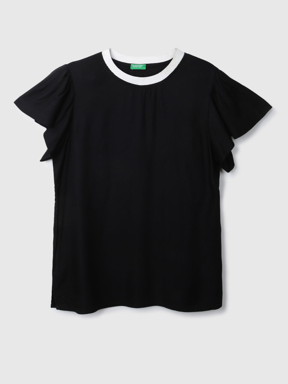 Short Sleeve Sld Top With Rib At Neck image number 1