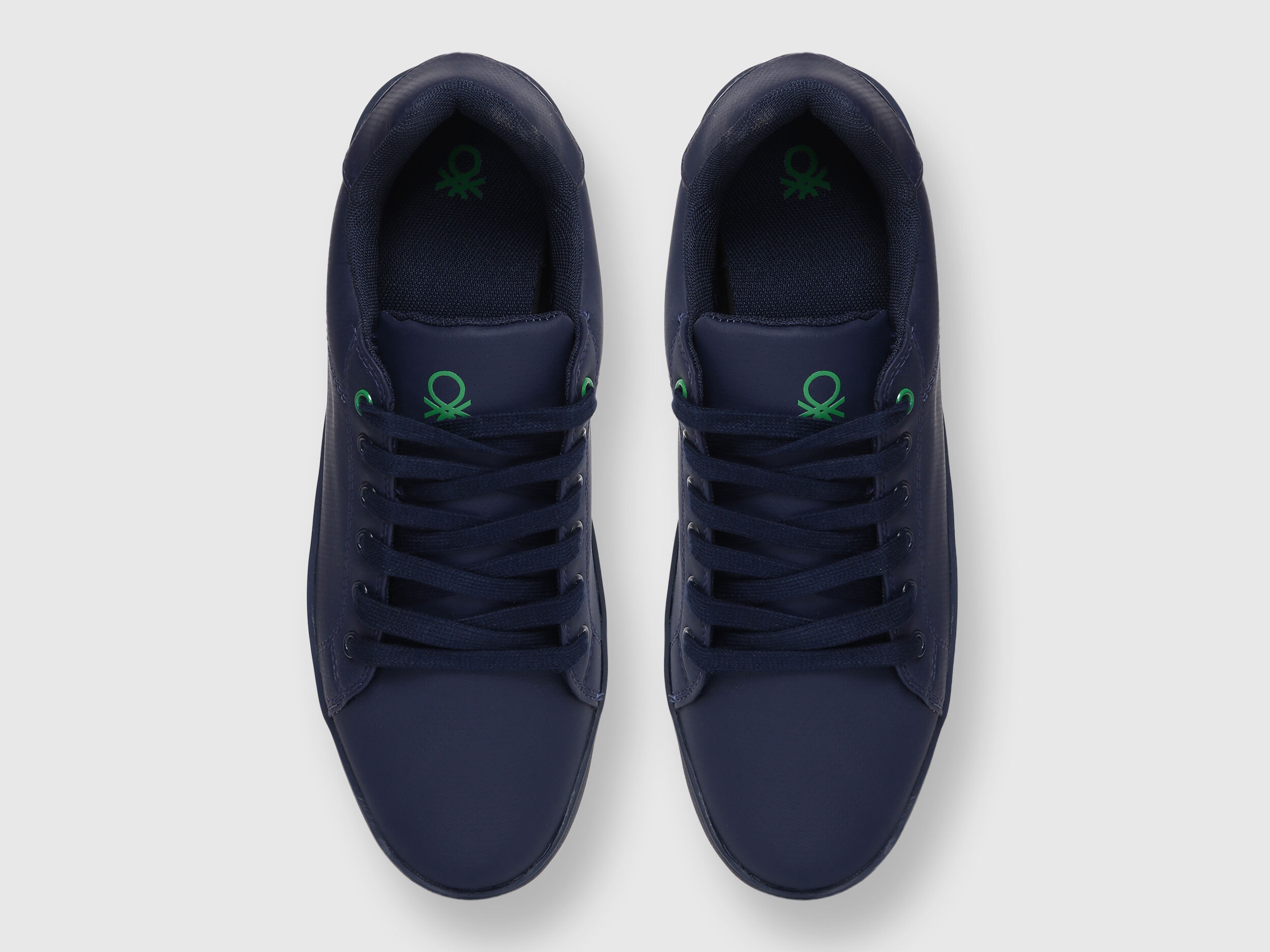 Benetton Navy Leather Imitation Sneakers Dark Blue Benetton