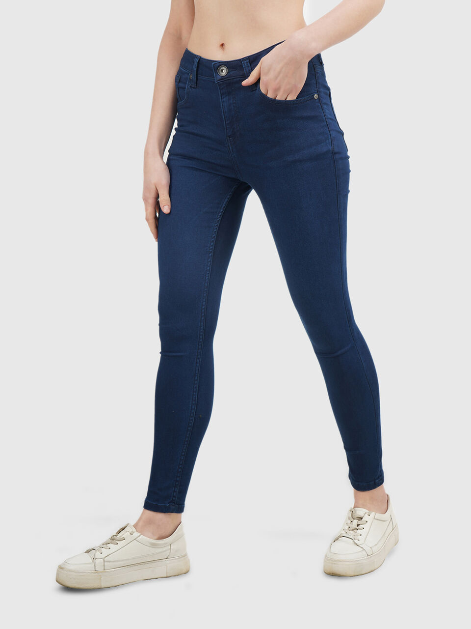 EUC BENETTON Stretch Skinny Girls Dark Blue Wash Denim Jeggings Pants Jeans  XL