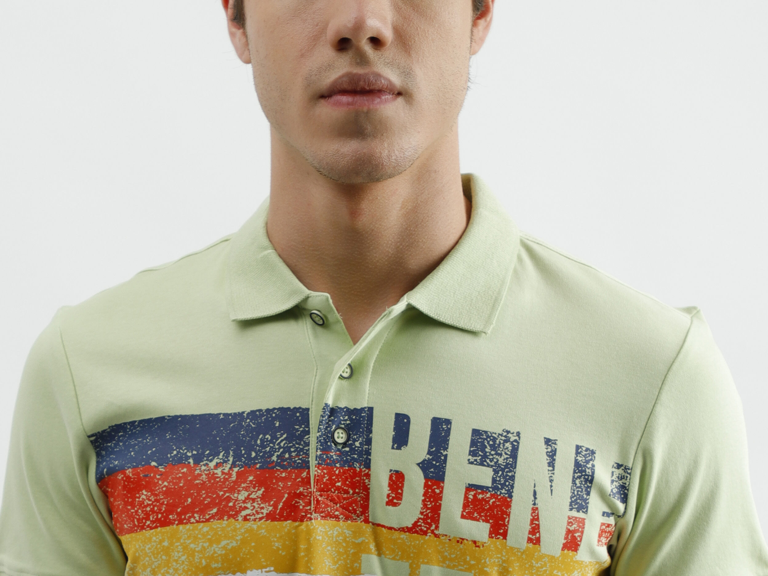 Bennetton Mens Mint Polo - Green | Benetton