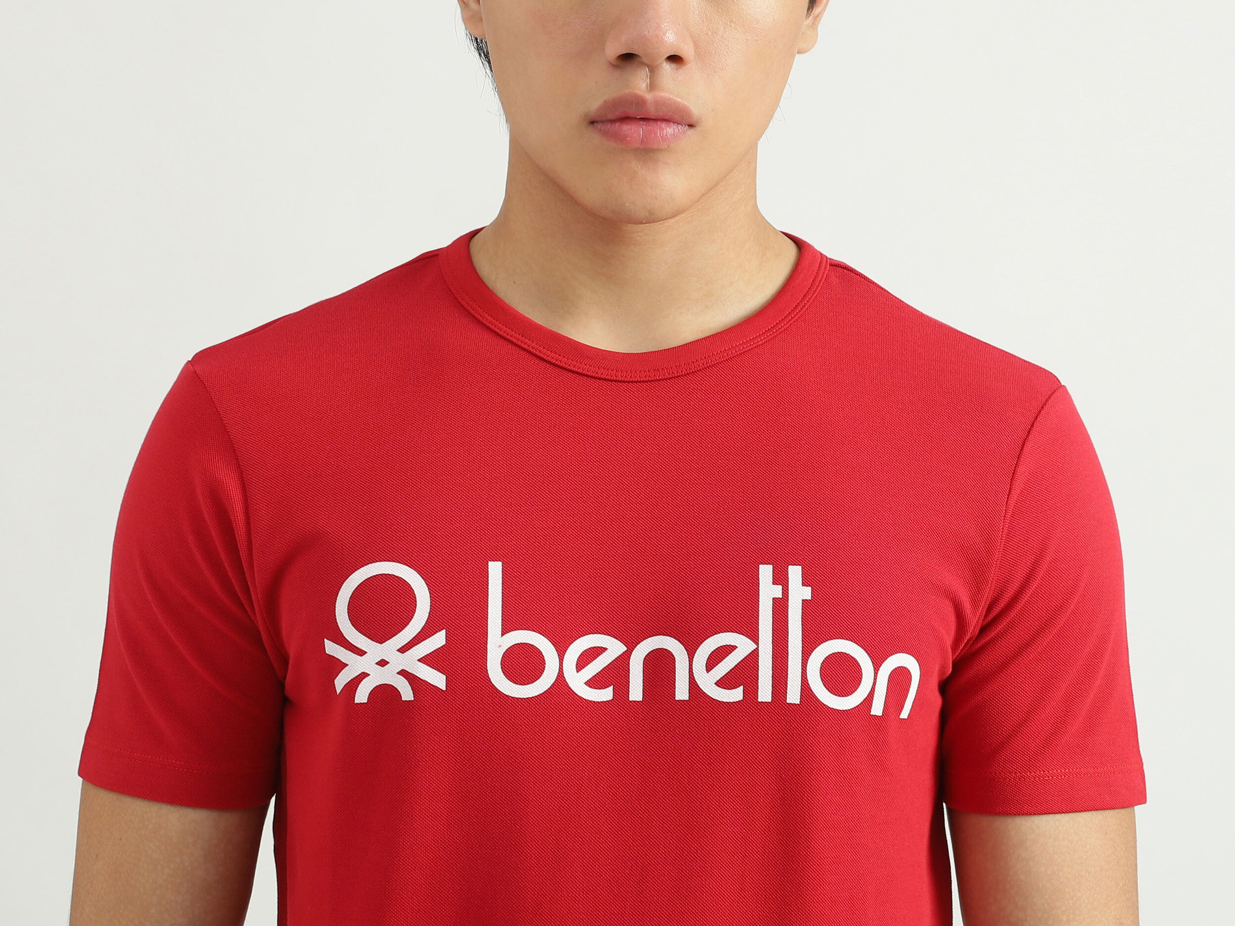 爆買い 英語 Brand Men Logo Benetton | Red - T-shirt Clothing