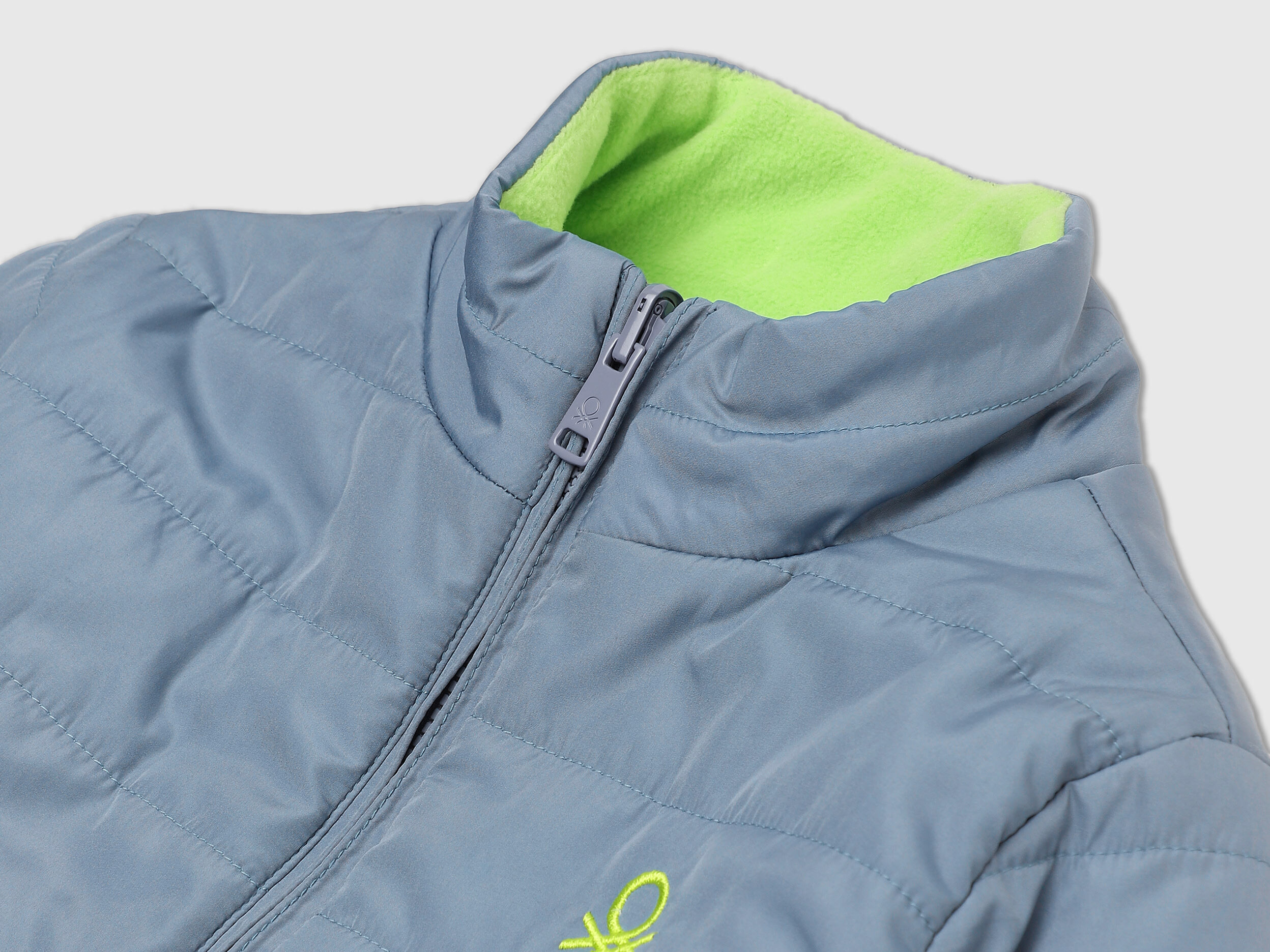 Reversible Puffer Jacket Blue Benetton