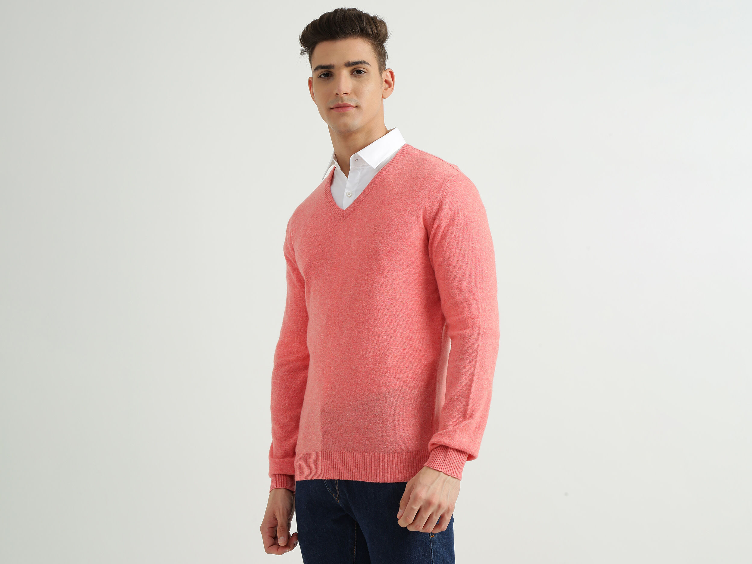 Pink v neck sweater new arrivals