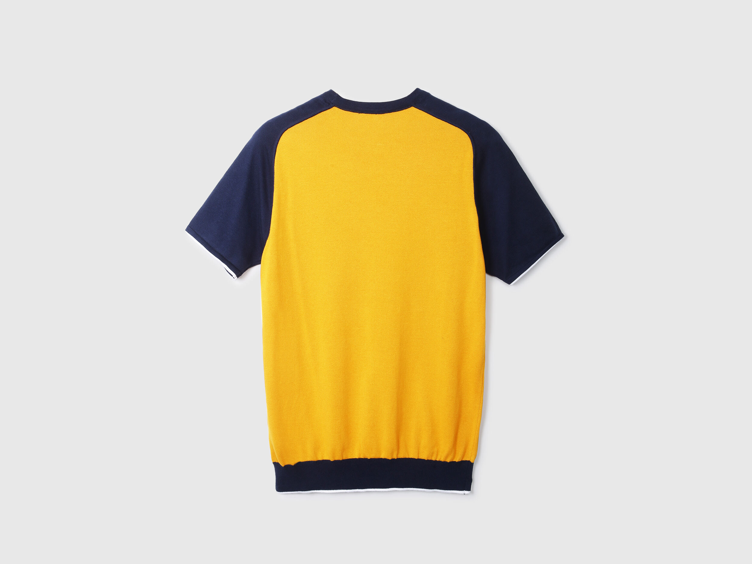 Yellow And Navy Blue T Shirt Yellow Benetton