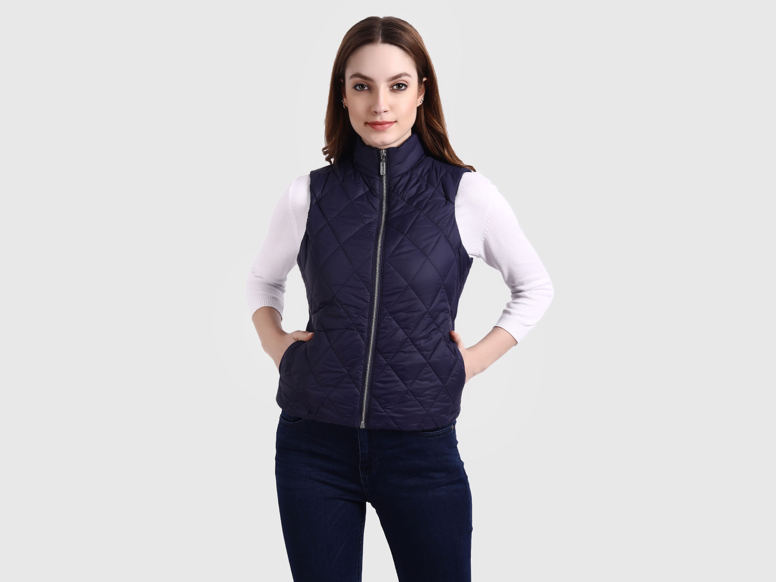Quilted jacket sleeveless clearance