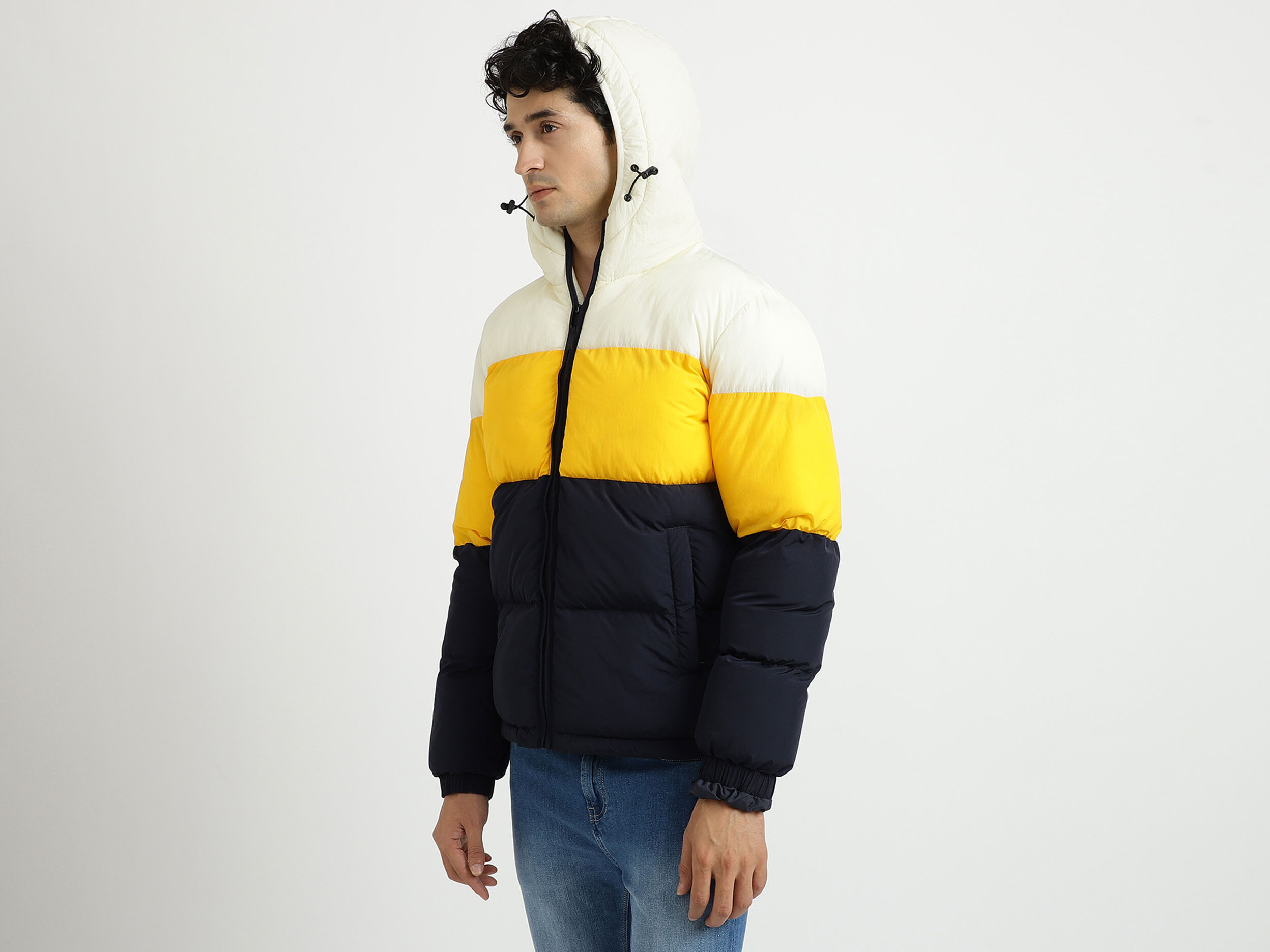 Men Colorblocked Hooded Jacket - Multi-color | Benetton Men Colorblocked Hooded Jacket - Multi-color | Benetton