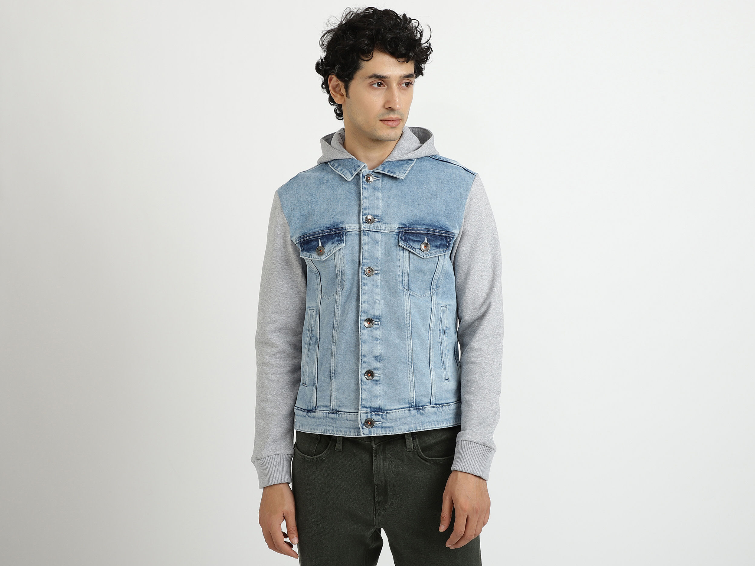 Blue Denim Jacket Blue Benetton