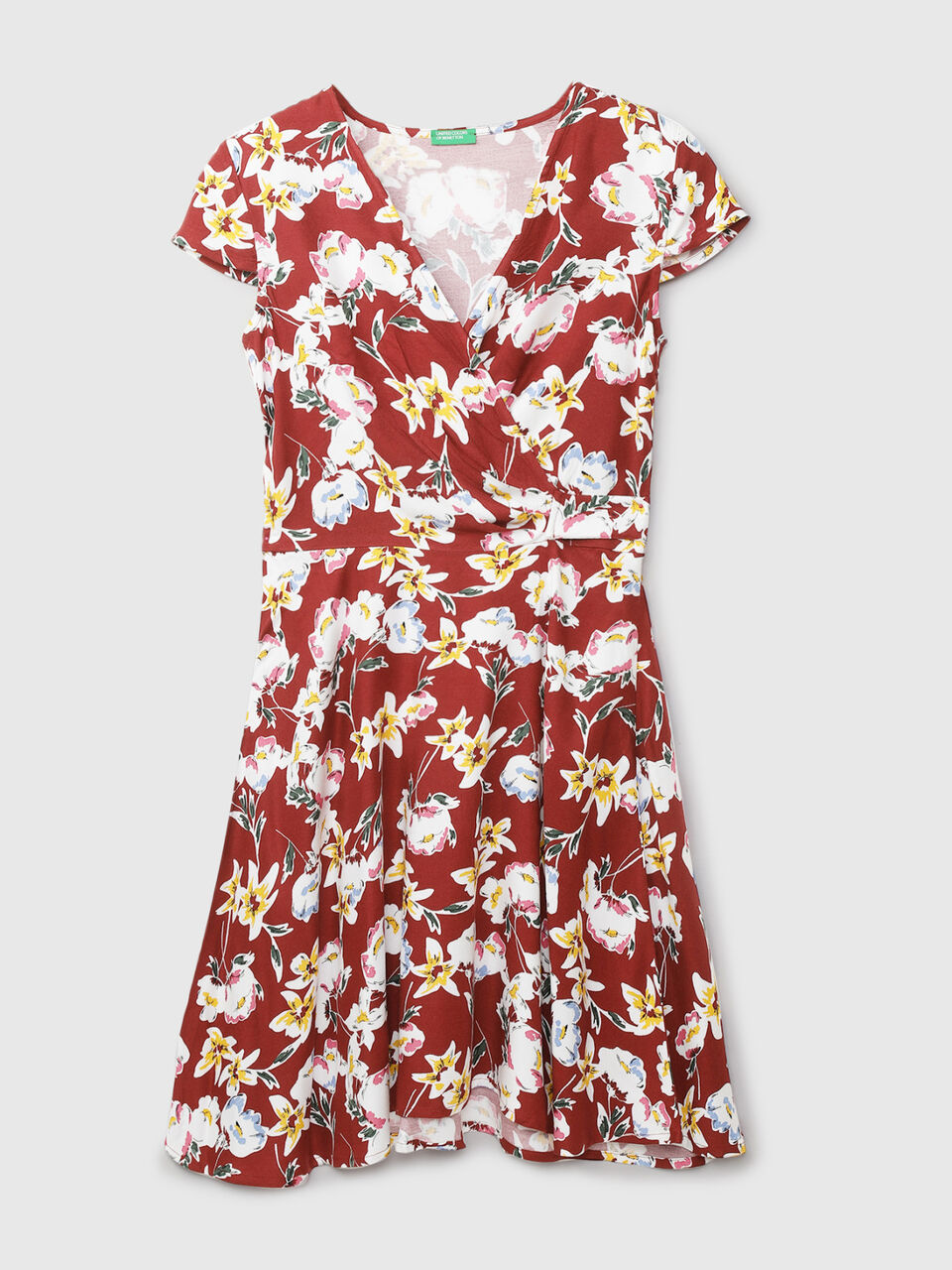 S/S PRINTED WRAP DRESS image number 1