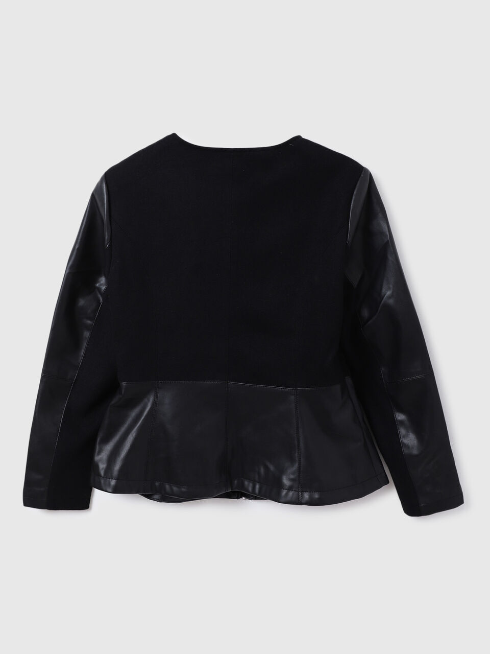 F/S FELT AND PU PEPLUM JACKET image number 2