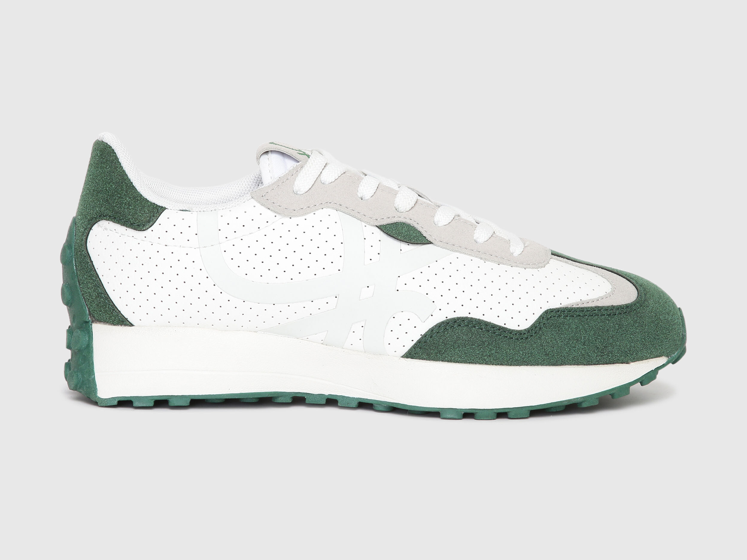 Benetton Men Classic Suede White Sneakers White Benetton
