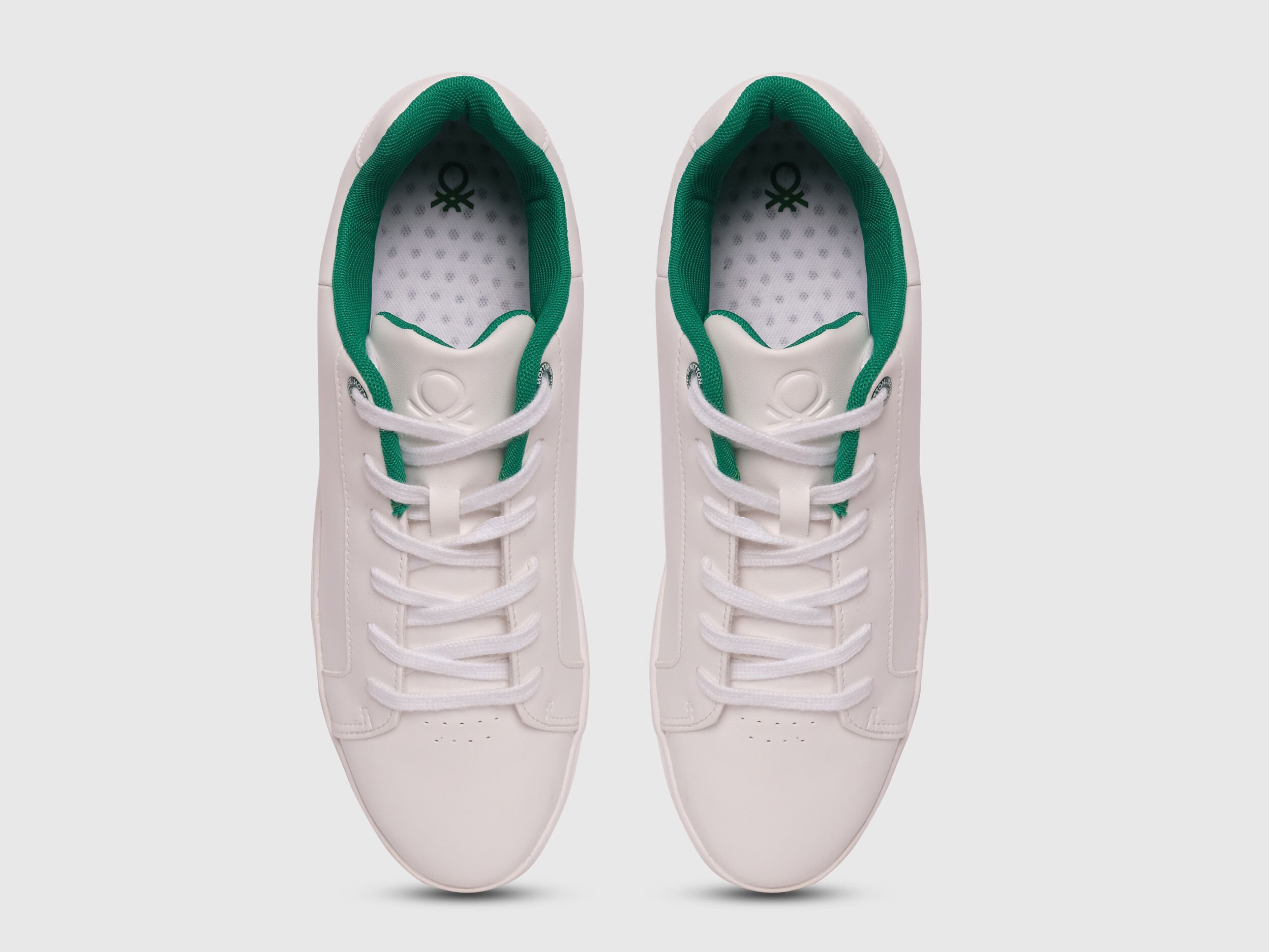Sneakers With Big Branding White Benetton