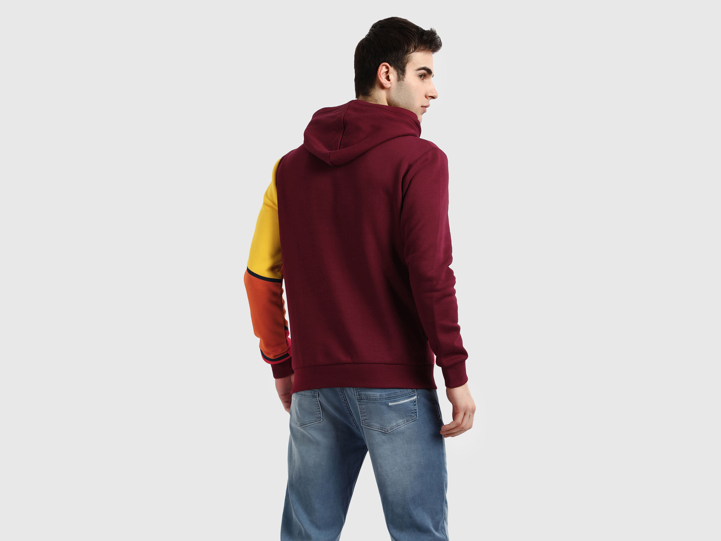 【ANGLAN】[AG] Ethnic Color Combi Hoodie AG] Double Color Wappen Raglan Hoodie - Navy - ANGLAN