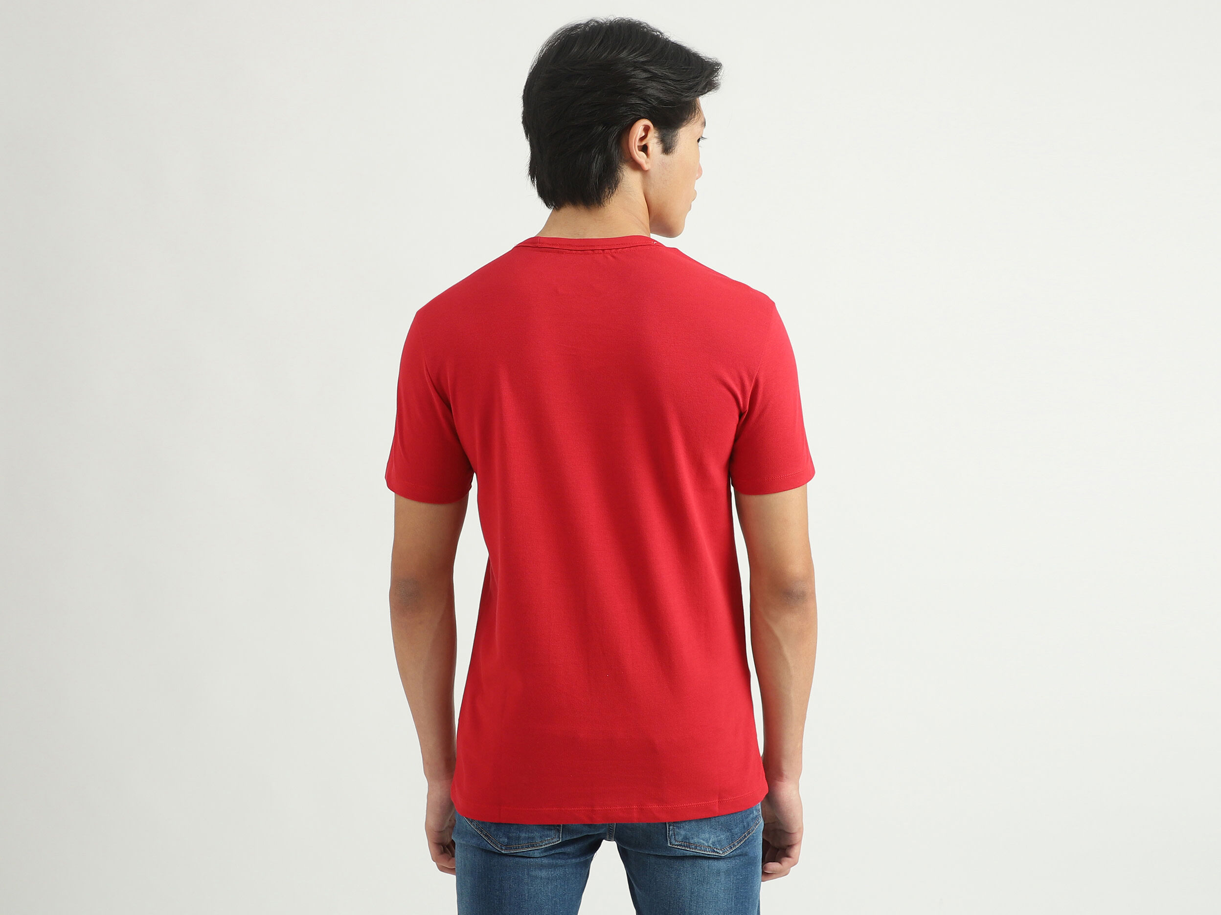 Men Brand Logo T-shirt - Red | Benetton