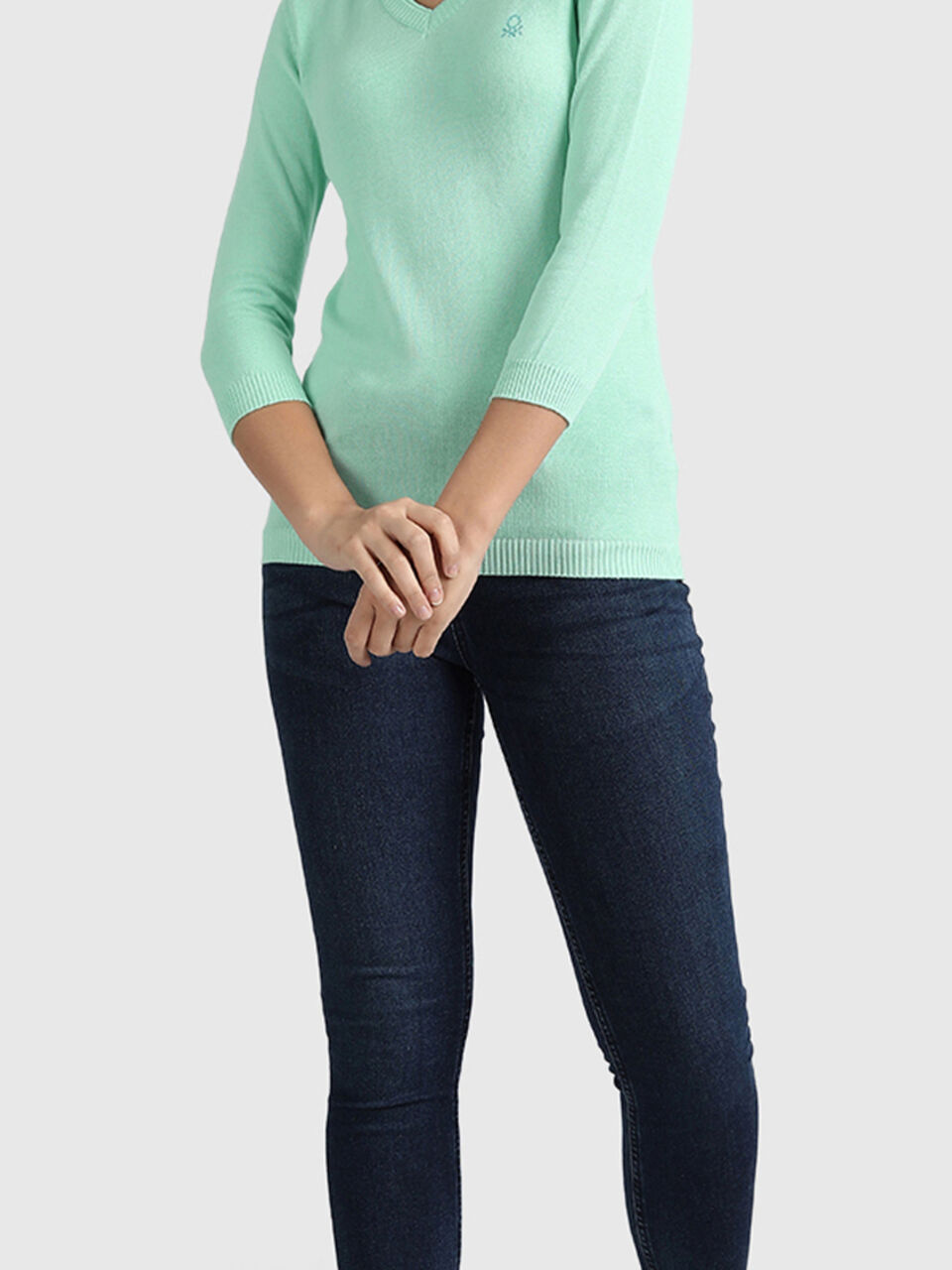 Pure Cotton Tricot Top in Solid Colour image number null