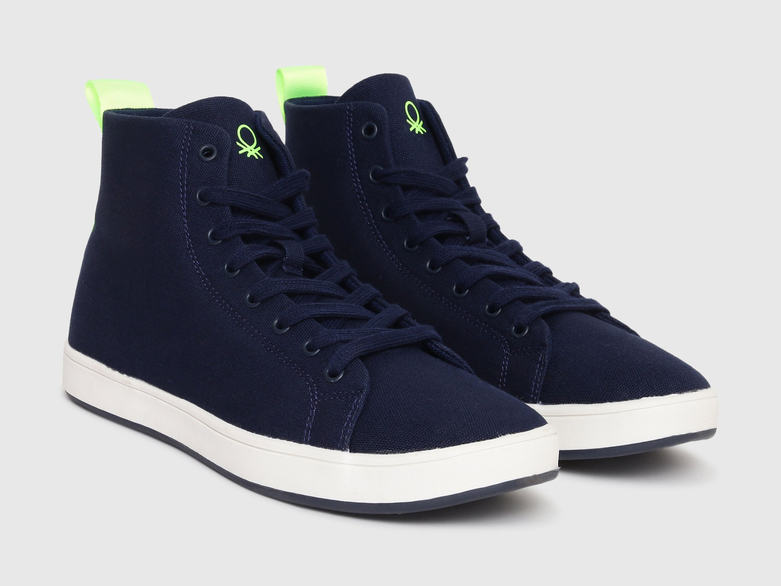 Benetton Mens High Top Navy Sneakers Multi color Benetton