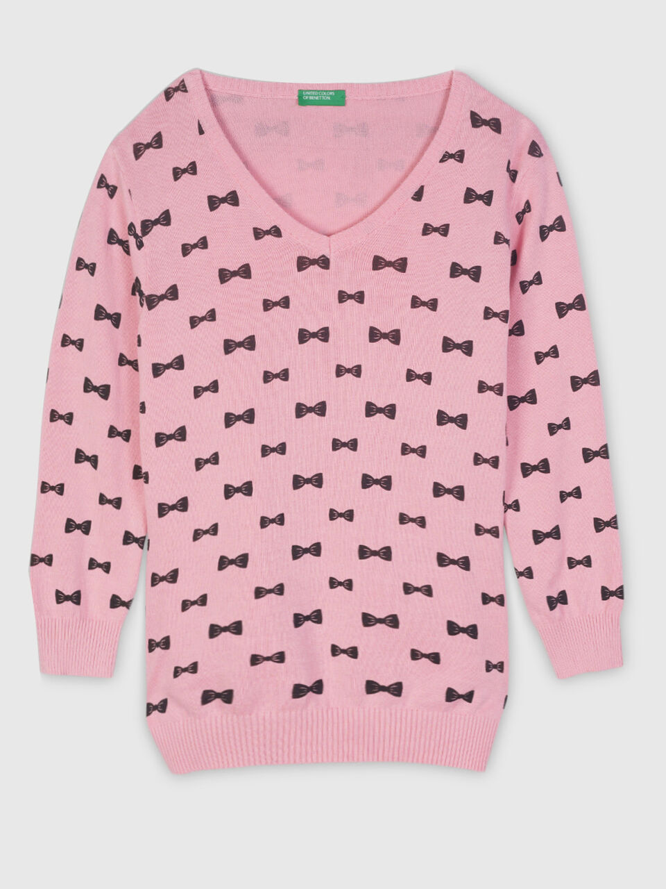Pure Cotton Tricot Top with V-Neck image number 1