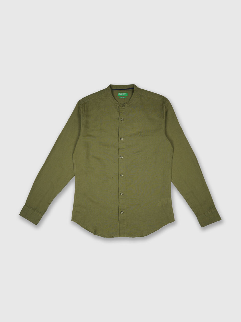 Full Sleeve Linen Mandarin Collar Shirt image number 1