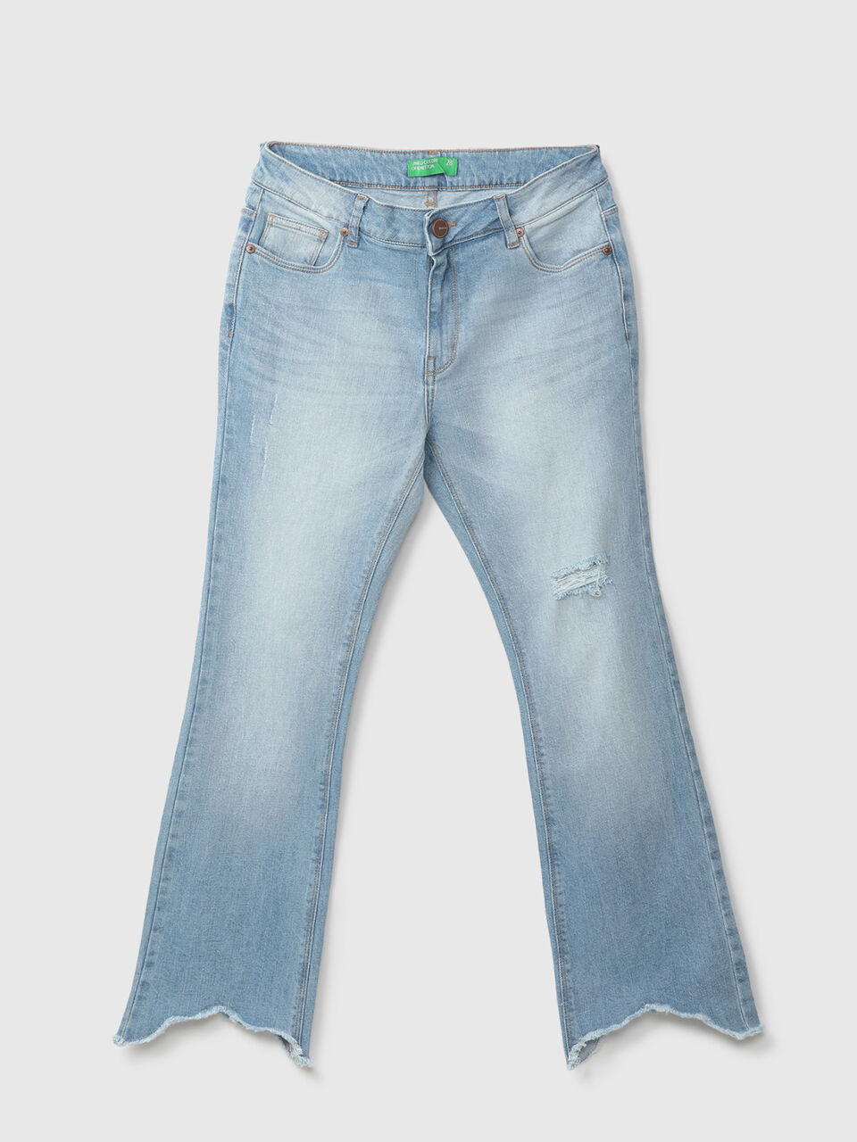 BOOTCUT WITH SHAPED FRAYED HEM image number 1