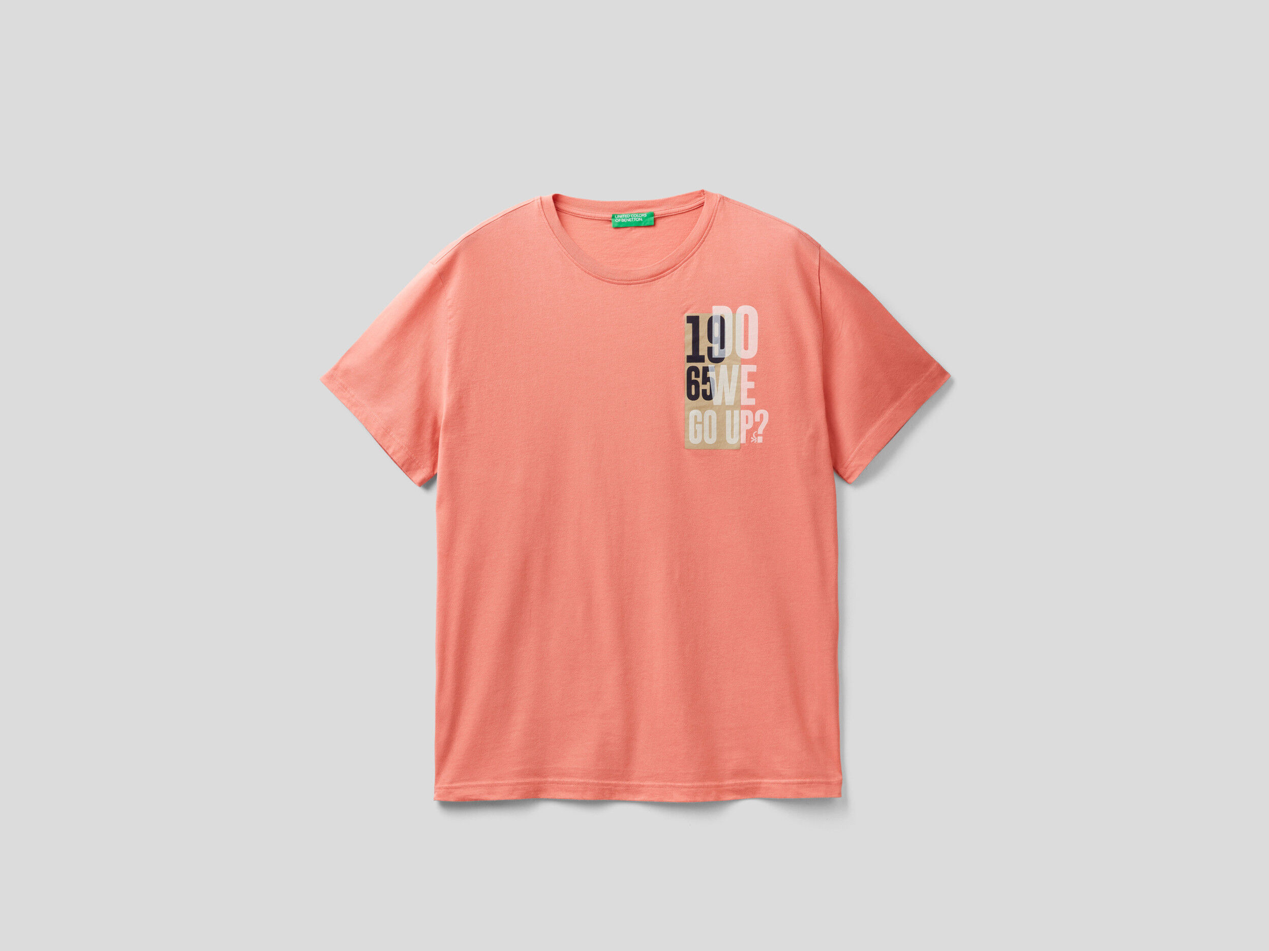新規購入 Mens '1965 Do We Go Up?' Print Round Neck T-Shirt - Pink メンズウェア