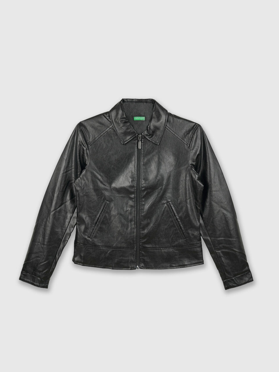 Pu Jacket With Pattern Placket image number 1