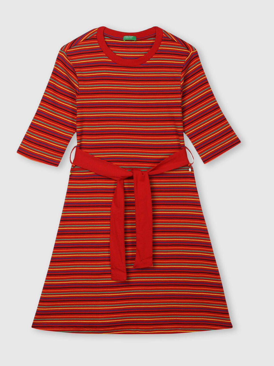 Rib Dress with Belt image number 1