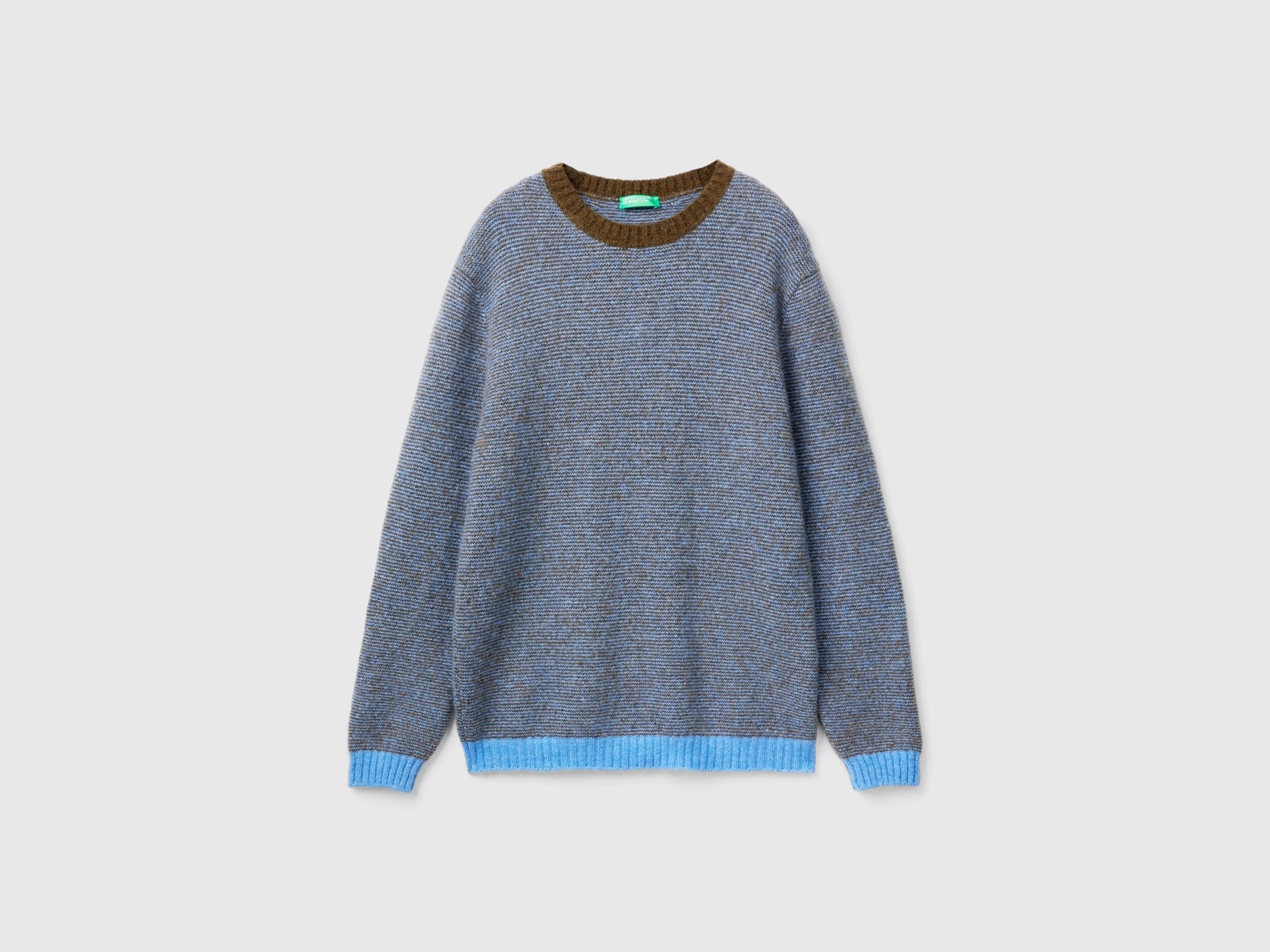 Striped sweater in alpaca and wool blend - Multi-color