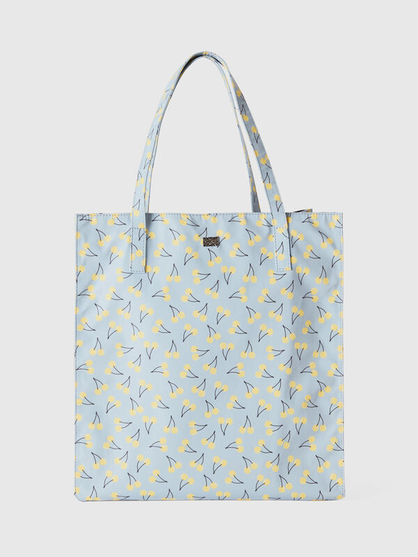 Sky blue cherry shopping bag Women