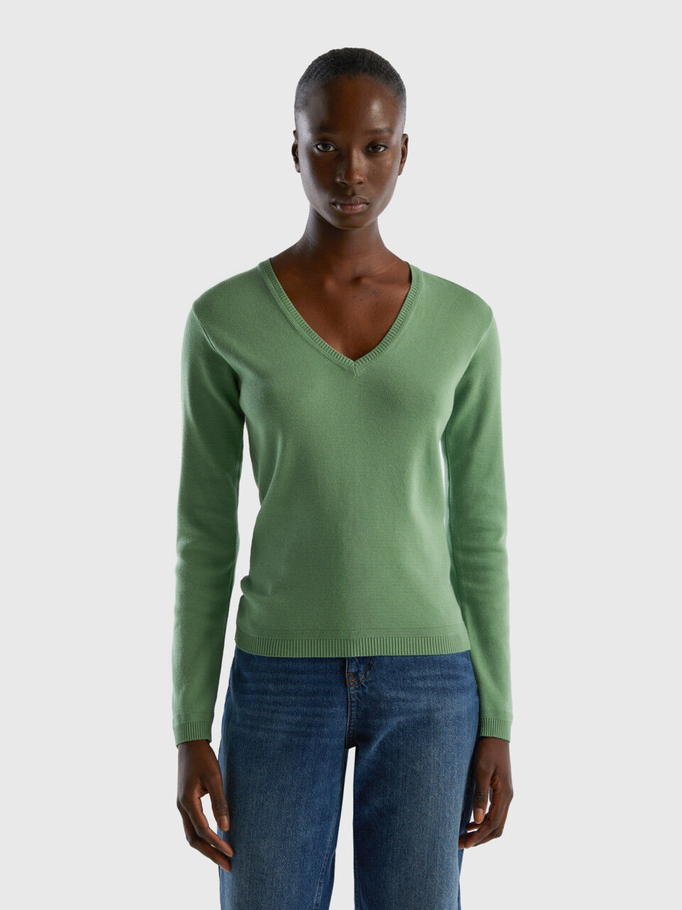 Ladies black v outlet neck sweater