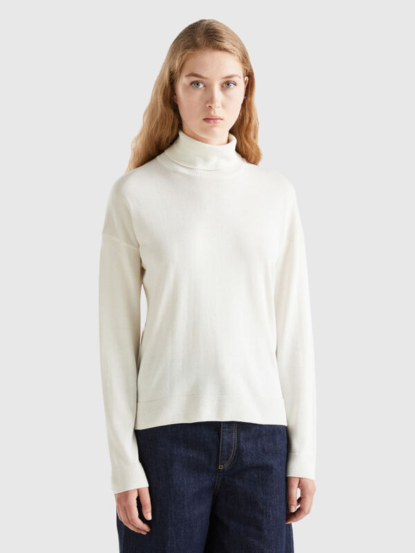 Turtleneck in cotton and Modal® Women