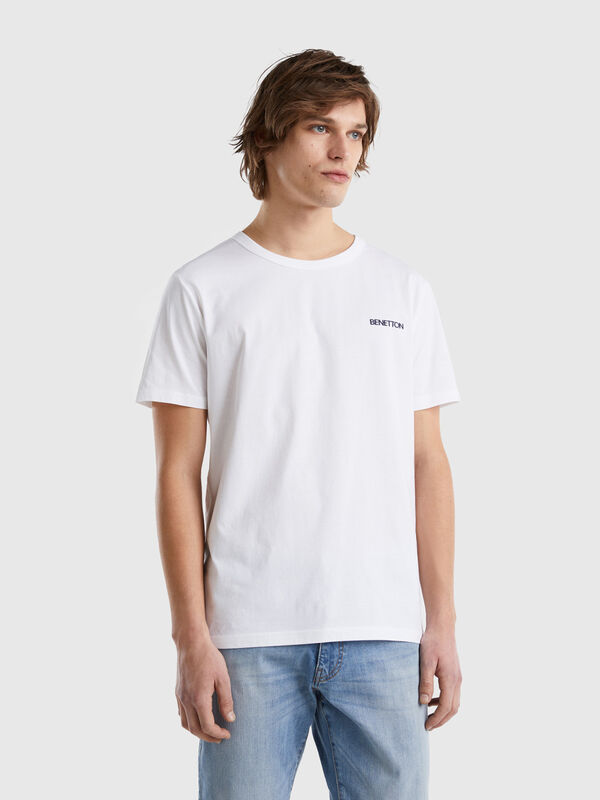 Camiseta de algodón orgánico con estampado de logotipo Hombre