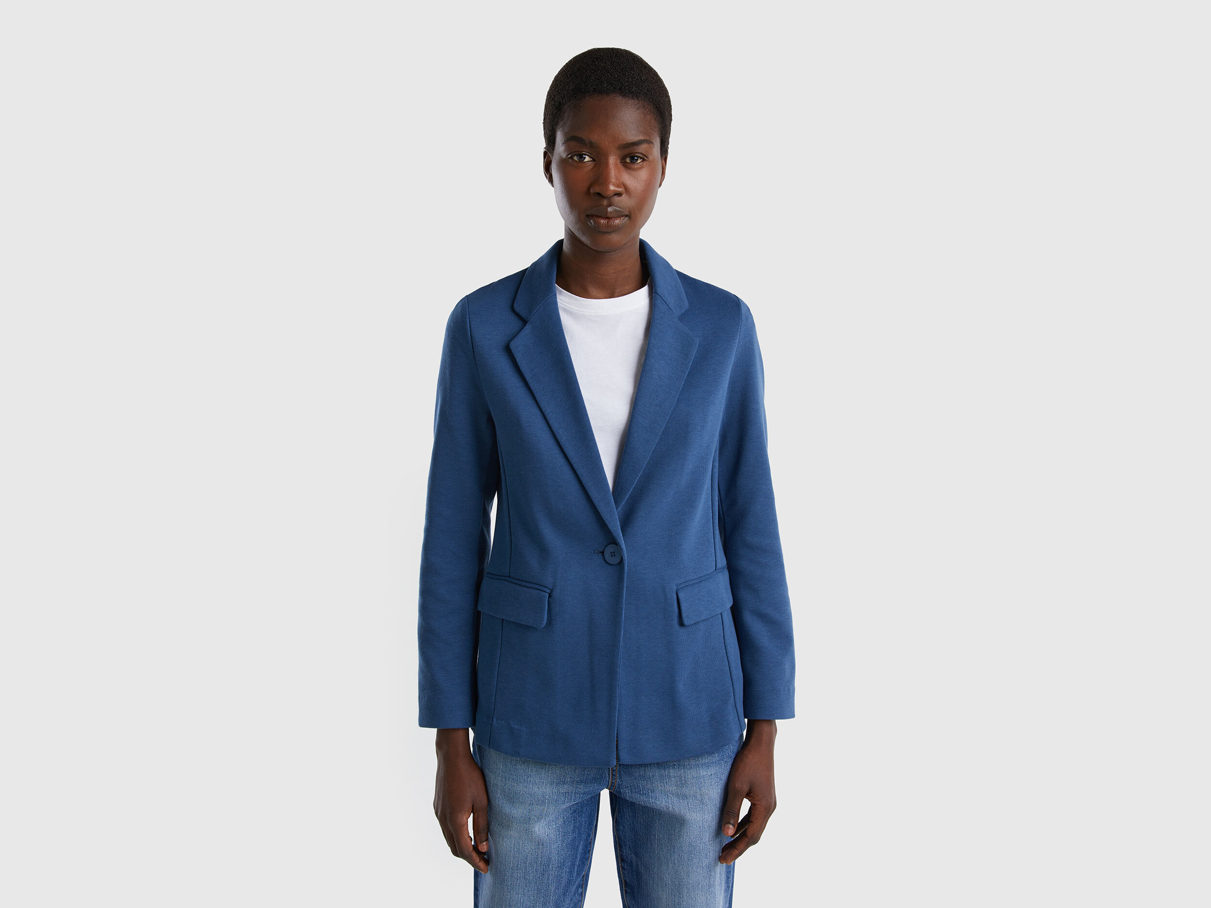 Fitted blue blazer online