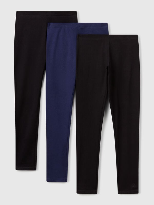 Leggings de algodón con tres elásticos Niña